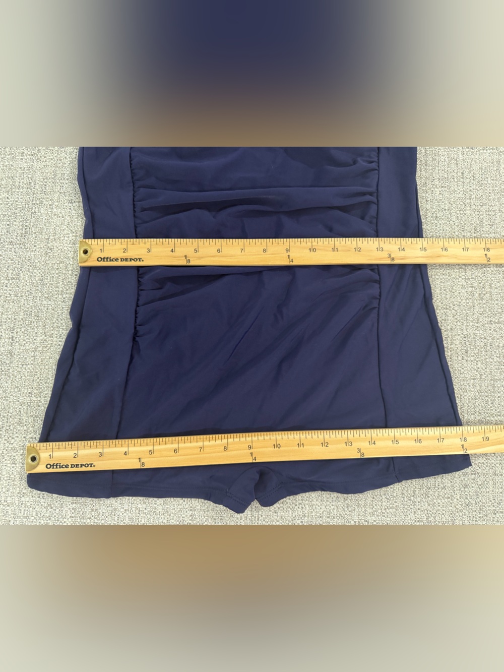Navy Ruched One-Piece Halter Swimsuit - Picture 7 of 8